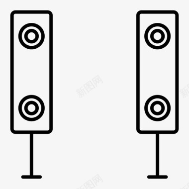 低音扬声器音频电子图标图标