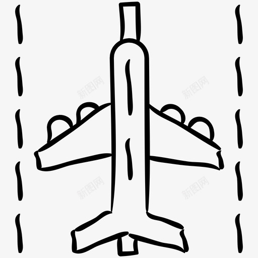 着陆飞机机场图标svg_新图网 https://ixintu.com 图标 手绘 机场 着陆 飞机