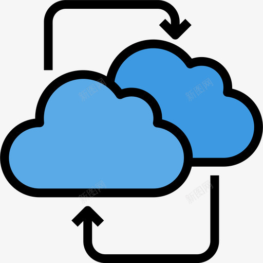 云计算机网络4线颜色图标svg_新图网 https://ixintu.com 云 线颜色 计算机网络4