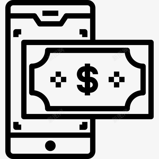 智能手机金融货币2线性图标svg_新图网 https://ixintu.com 智能手机 线性 金融货币2