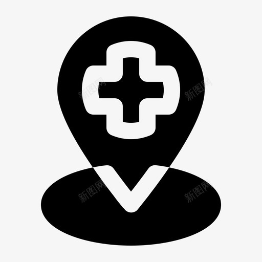 位置护理中心图标svg_新图网 https://ixintu.com 中心 位置 医学标志 医疗 医院 护理