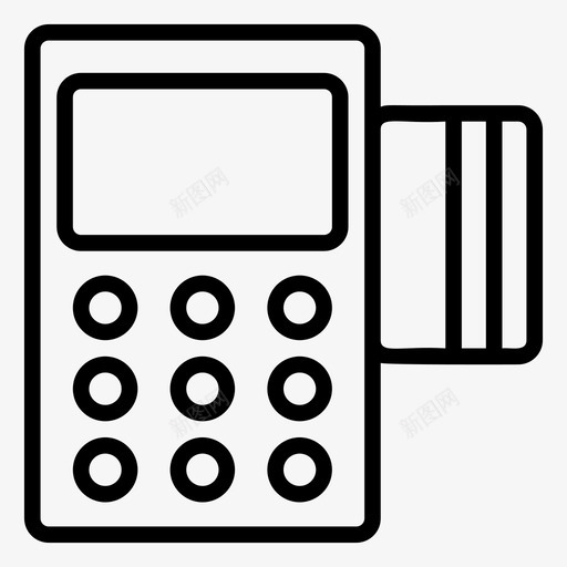 付款机卡信用卡图标svg_新图网 https://ixintu.com pos 付款机 信用卡 卡 扫码 购物 银行和金融线路图标