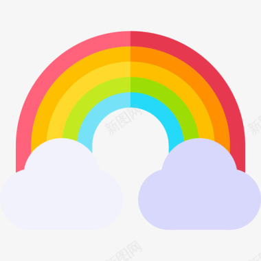 彩虹幸福6平坦图标图标