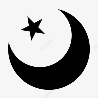 星新月伊斯兰教穆斯林图标图标