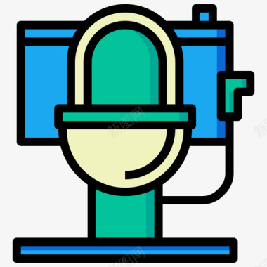 卫生间浴室用品4线性颜色图标图标
