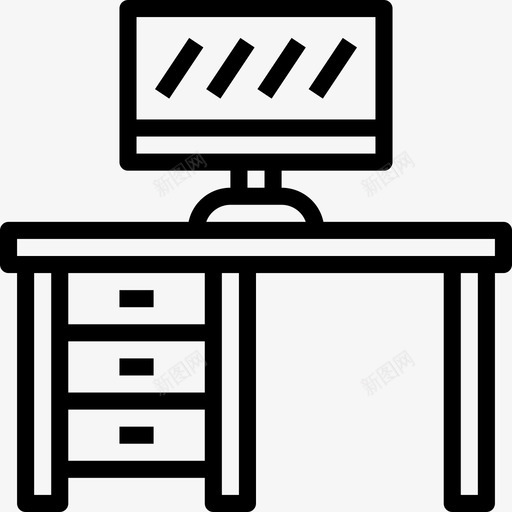 台式电脑配件线性图标svg_新图网 https://ixintu.com 台式 电脑配件 线性