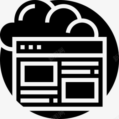网站云技术30字形图标图标