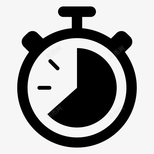 秒表计时器时钟图标svg_新图网 https://ixintu.com 教育设备 时钟 时间 秒表 计时器