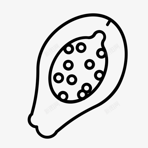 木瓜食物水果图标svg_新图网 https://ixintu.com 图标 木瓜 水果 食物
