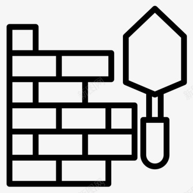 砖墙建筑101直线图标图标