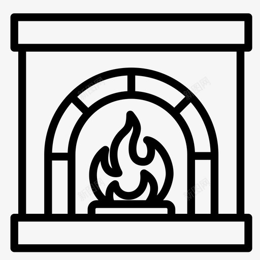 壁炉温暖冬季图标svg_新图网 https://ixintu.com 冬季 壁炉 温暖