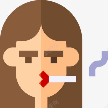 女人戒烟6平淡图标图标