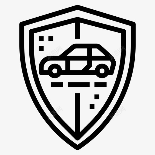 保险车检查保护图标svg_新图网 https://ixintu.com 三线 保护 保险 安全 检查 轮廓 道路