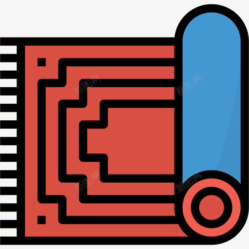 地毯家具107线性颜色图标svg_新图网 https://ixintu.com 地毯 家具 线性 颜色