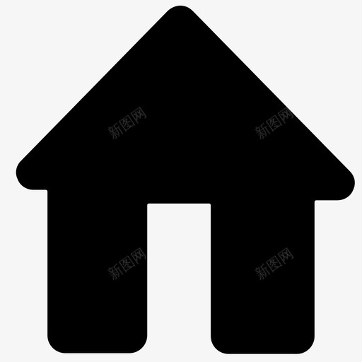 home_home_onsvg_新图网 https://ixintu.com home_home_on 填充 单色 圆润 方正 简约 扁平