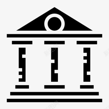 银行建筑文化图标图标