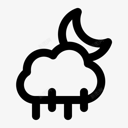 雨云自然图标svg_新图网 https://ixintu.com 天气 概况 自然