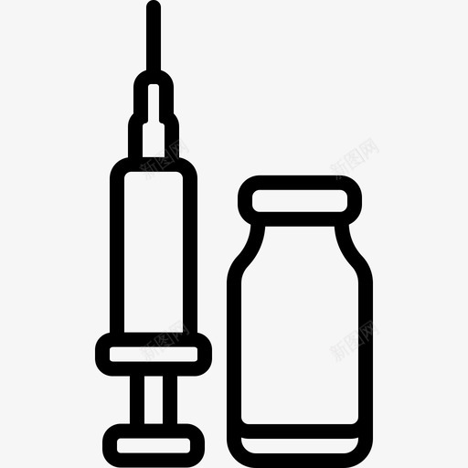 注射无痛注射器图标svg_新图网 https://ixintu.com 接种 无痛 治疗 注射 注射器 疫苗