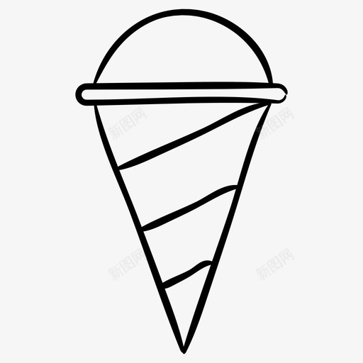 冰淇淋筒冰淇淋戳图标svg_新图网 https://ixintu.com 冰淇淋 图标 手绘 食物