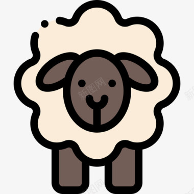绵羊复活节第9天线形颜色图标图标