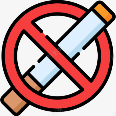 禁止吸烟城市公园12号线性颜色图标图标
