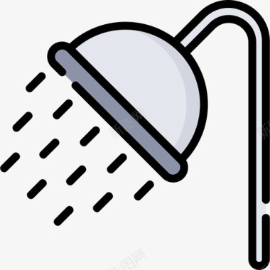 淋浴喷头46号健身房线性颜色图标图标