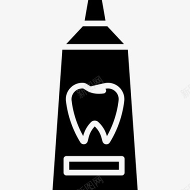 牙膏牙科16固体图标图标