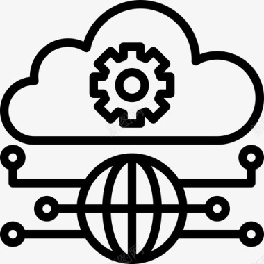 网络云技术11线性图标图标