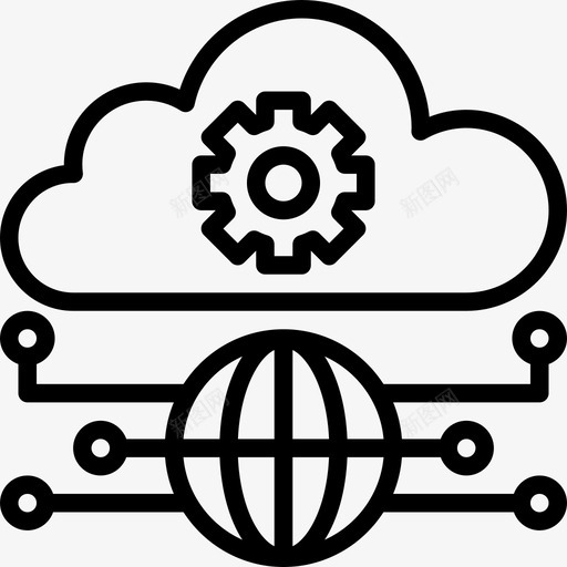 网络云技术11线性图标svg_新图网 https://ixintu.com 技术 线性 网络