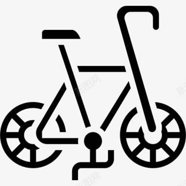 自行车运动77字形图标图标