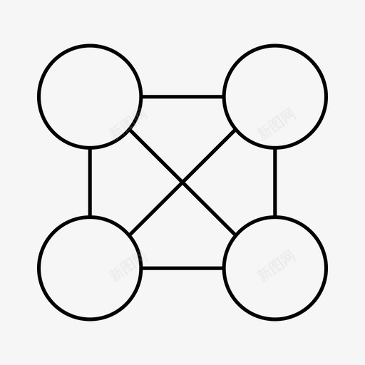 网络链接节点图标svg_新图网 https://ixintu.com 图表 网络 节点 链接