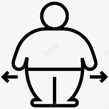 肥胖胖子超重图标图标