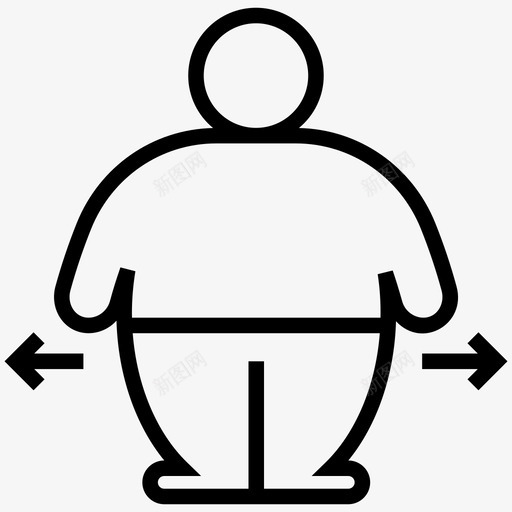 肥胖胖子超重图标svg_新图网 https://ixintu.com 体重增加 睡眠 肥胖 胖子 超重 运动补充线图标 锻炼 饮食计划
