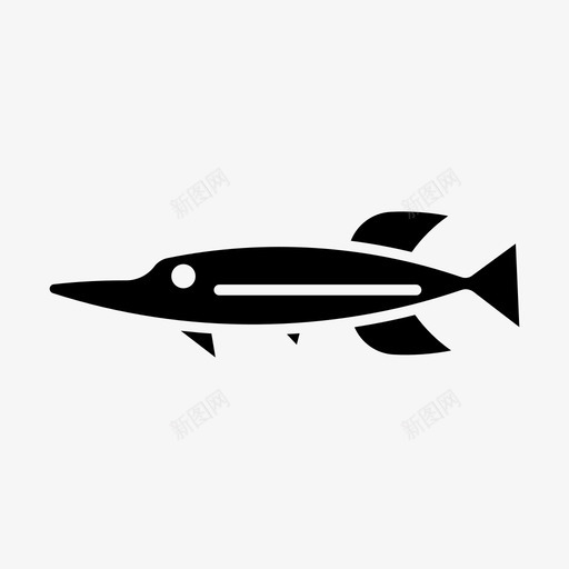梭子鱼动物食肉鱼类图标svg_新图网 https://ixintu.com 动物 北方 梭子 海洋 食肉 鱼类