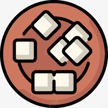 豆腐纯素食品4原色图标图标