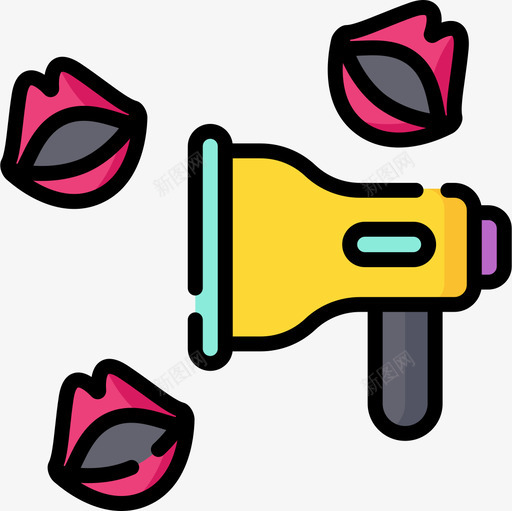 声音女权主义11线性色彩图标svg_新图网 https://ixintu.com 声音 女权主义 线性 色彩