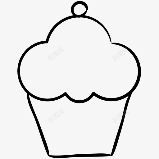 纸杯蛋糕食物手绘图标svg_新图网 https://ixintu.com 图标 手绘 纸杯 蛋糕 食物