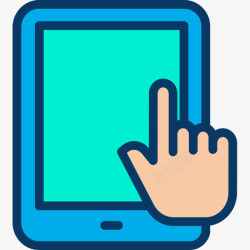 矢量手势平板电脑手势7线条颜色图标高清图片