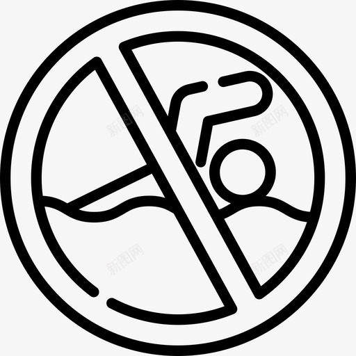 禁止游泳禁止信号7直线图标svg_新图网 https://ixintu.com 直线 禁止信号7 禁止游泳