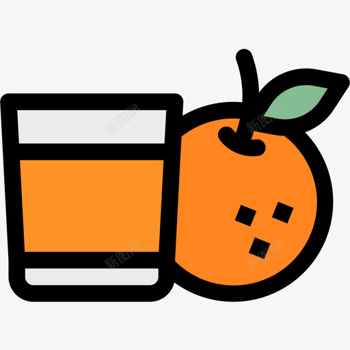 橙汁饮料13原色图标svg_新图网 https://ixintu.com 原色 橙汁 饮料
