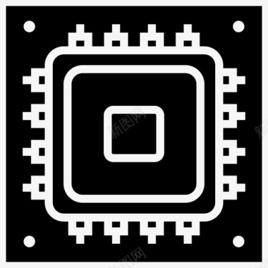 微处理器中央处理器计算机芯片图标图标