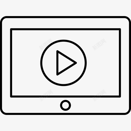 播放电影平板电脑图标svg_新图网 https://ixintu.com 平板电脑 播放 电影 电影拍摄生产线图标 视频