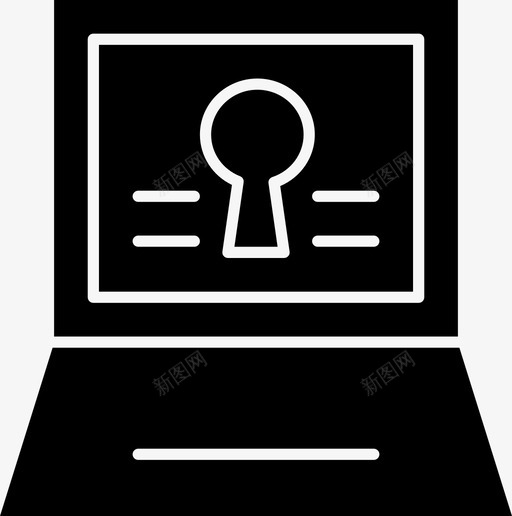 媒体笔记本电脑锁图标svg_新图网 https://ixintu.com 媒体 媒体固态 安全 笔记本电脑 锁