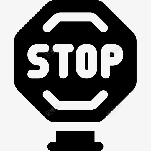 停止信号和禁止2已填充图标svg_新图网 https://ixintu.com 信号和禁止2 停止 已填充