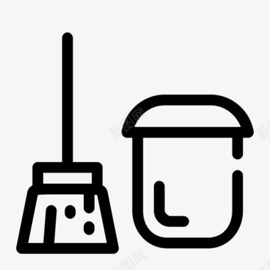 清洁桶清洁剂图标图标