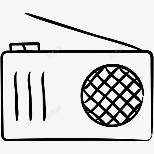 收音机fm接收器图标svg_新图网 https://ixintu.com fm 图标 手绘 接收器 收音机 电子产品
