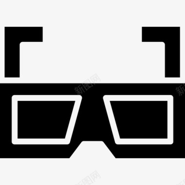 3d眼镜电影院44实心图标图标