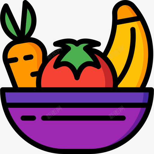 水果饮食和营养4线形颜色图标svg_新图网 https://ixintu.com 水果 线形 营养 颜色 饮食
