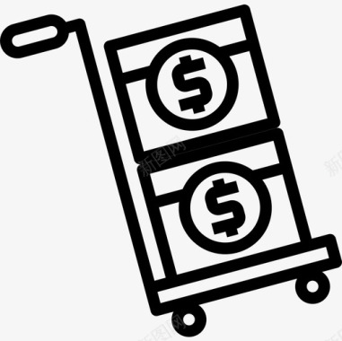 购物车货币65直线型图标图标