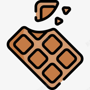 巧克力美食16线性颜色图标图标